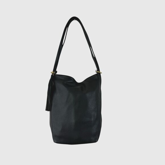 Hobo Convertible Bag Backpack Purse Black Soft Pebbled Leather Womens READ